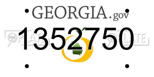 1352750 Georgia License Plate