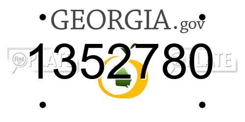 1352780 Georgia License Plate