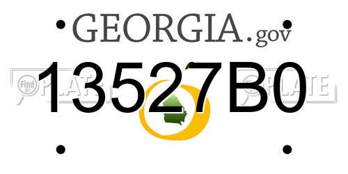 13527B0 Georgia License Plate