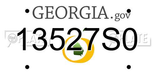 13527S0 Georgia License Plate