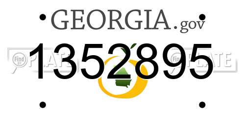 1352895 Georgia License Plate