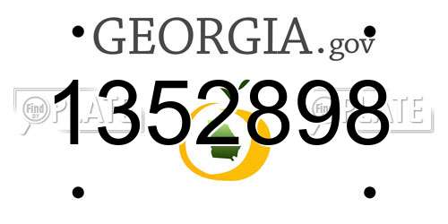 1352898 Georgia License Plate