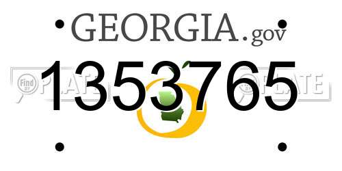 1353765 Georgia License Plate
