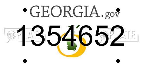 1354652 Georgia License Plate
