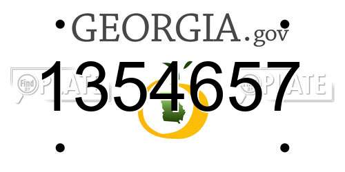 1354657 Georgia License Plate