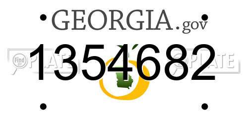 1354682 Georgia License Plate