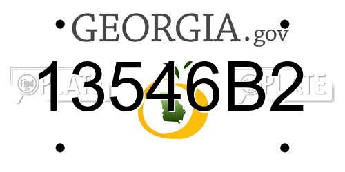 13546B2 Georgia License Plate