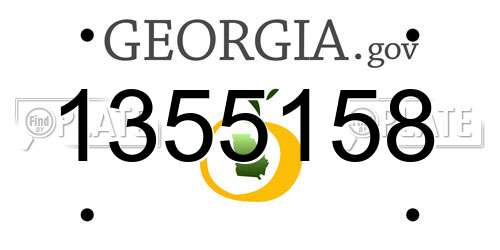 1355158 Georgia License Plate