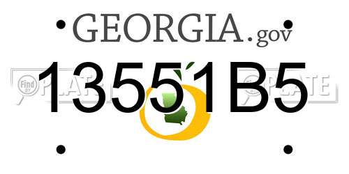 13551B5 Georgia License Plate