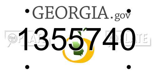 1355740 Georgia License Plate