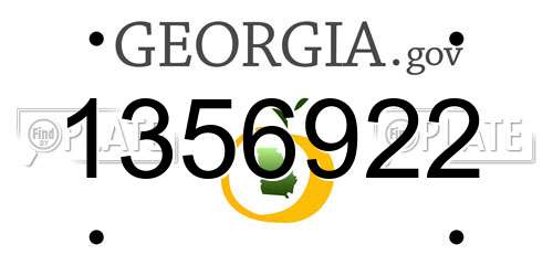 1356922 Georgia License Plate