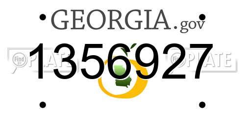 1356927 Georgia License Plate