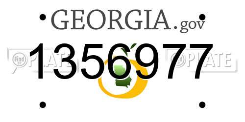 1356977 Georgia License Plate