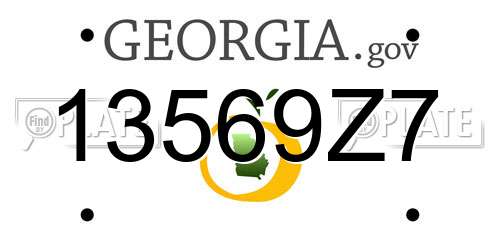 13569Z7 Georgia License Plate