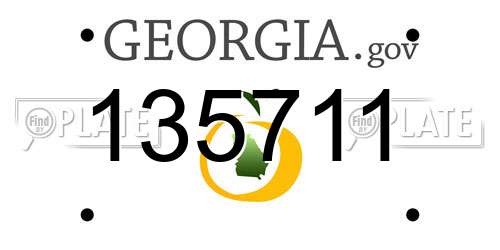 135711 Georgia License Plate