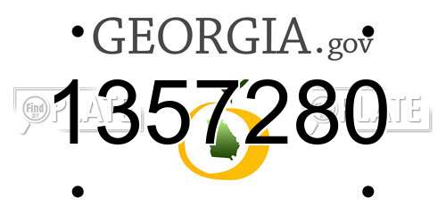 1357280 Georgia License Plate