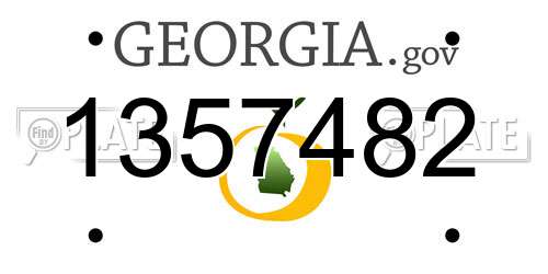 1357482 Georgia License Plate