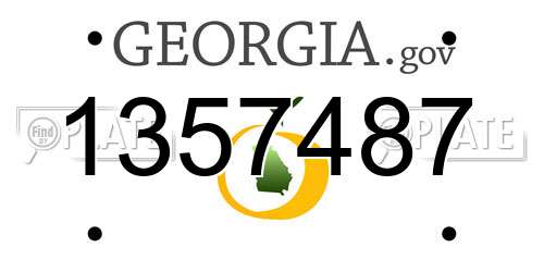 1357487 Georgia License Plate