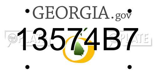 13574B7 Georgia License Plate