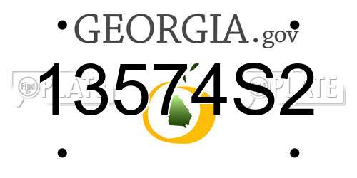 13574S2 Georgia License Plate