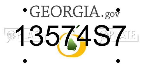 13574S7 Georgia License Plate