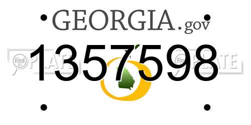 1357598 Georgia License Plate