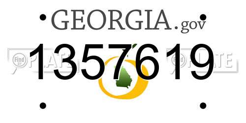 1357619 Georgia License Plate