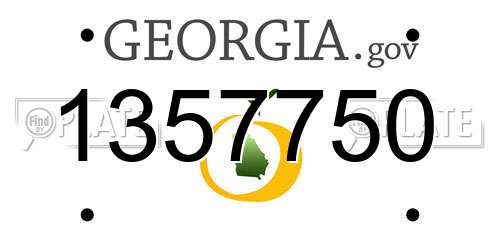 1357750 Georgia License Plate
