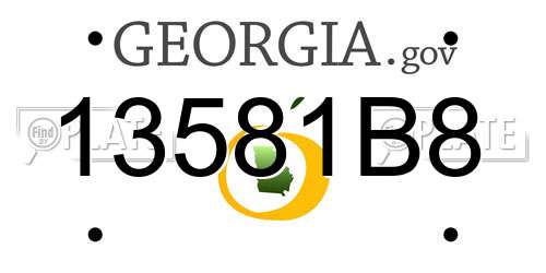 13581B8 Georgia License Plate