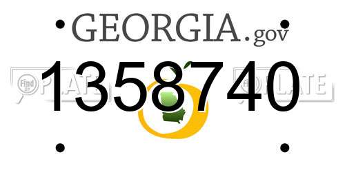 1358740 Georgia License Plate