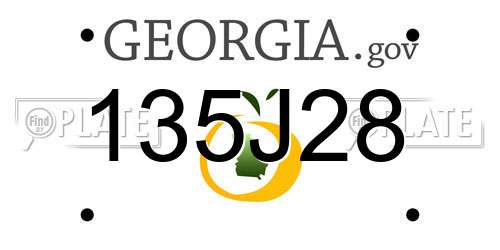 135J28 Georgia License Plate