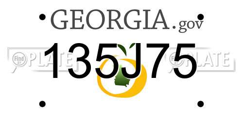 135J75 Georgia License Plate