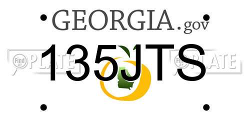 135JTS Georgia License Plate