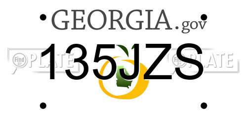 135JZS Georgia License Plate