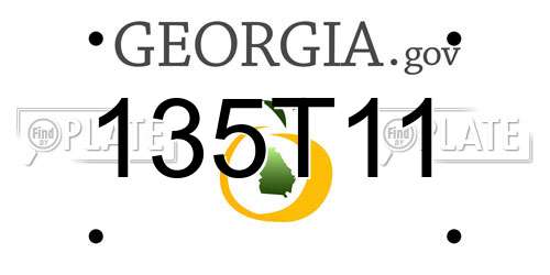 135T11 Georgia License Plate