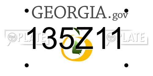 135Z11 Georgia License Plate