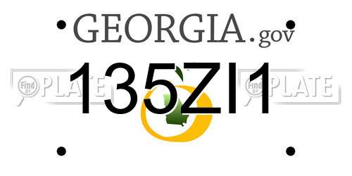 135ZI1 Georgia License Plate