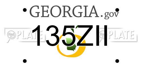 135ZII Georgia License Plate