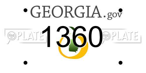 1360 Georgia License Plate