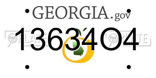 13634O4 Georgia License Plate