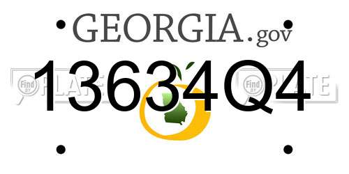 13634Q4 Georgia License Plate