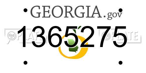 1365275 Georgia License Plate