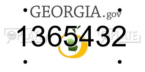 1365432 Georgia License Plate