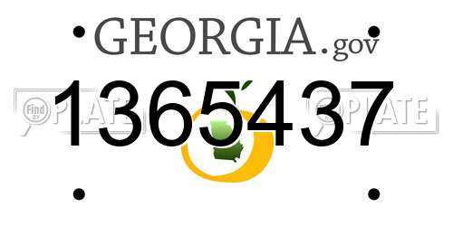 1365437 Georgia License Plate