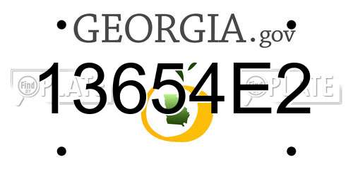 13654E2 Georgia License Plate