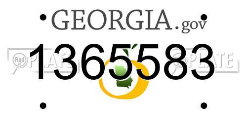 1365583 Georgia License Plate