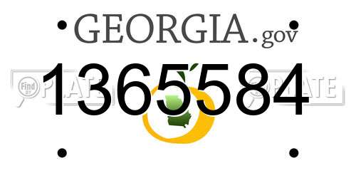 1365584 Georgia License Plate