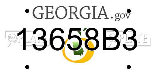 13658B3 Georgia License Plate