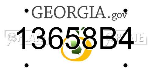13658B4 Georgia License Plate