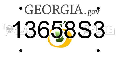 13658S3 Georgia License Plate
